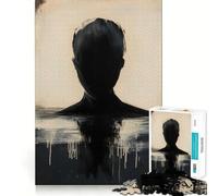 Puzzle de 1000 pièces,Silhouettes Noires,Jeu d'assemblage précis,Jouet créatif et Amusant,Jeu de Paix,Cadeau de Noël apaisant (50x75cm)
