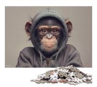 Puzzle de 1000 pièces - Singe à Capuche - Puzzle carré en Bois créatif pour Adultes - Cadeau de Noël - 1000 pièces (75 x 50 cm)