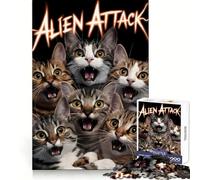 Puzzle de 1000 pièces Six Chats Amusants pour Adultes, Jeu de réflexion apaisant, Bords précis, Cadeau touchant 38x26cm