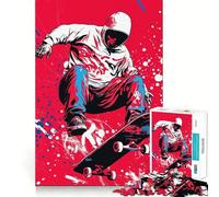 Puzzle de 1000 pièces Skateur en Action pour Adolescents Jeu de logique et de Construction Amusant, découpe de précision, Cadeau élégant 50x75cm