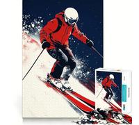 Puzzle de 1000 pièces Skieur en Action pour Adolescents, Jeu de logique, léger et Relaxant, découpe précise, Cadeau Classique 38x52cm