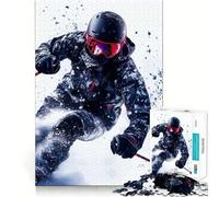 Puzzle de 1000 pièces Skieur en Action pour Adolescents Jeu Intelligent, Moment de Partage et d'assemblage, œuvre d'art 38x52cm