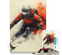 Puzzle de 1000 pièces Skieur en Mouvement pour Adolescents, idéal pour améliorer la mémoire et s'apaiser Bords Nets Cadeau de Noël idéal 38x52cm