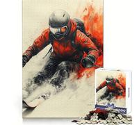 Puzzle de 1000 pièces Skieur en Mouvement pour Adolescents, idéal pour améliorer la mémoire et s'apaiser Bords Nets Cadeau de Noël idéal 38x52cm