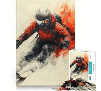 Puzzle de 1000 pièces Skieur en Mouvement pour Adolescents, Jouet Intelligent et Amusant, Cadeau de Noël idéal 50x75cm