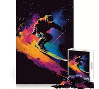 Puzzle de 1000 pièces Skieur en Mouvement pour Adultes, Jouet de logique Pure, Amusant et apaisant, découpe Nette, 38x52cm