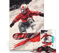 Puzzle de 1000 pièces Snowboarder en Action pour Adolescents Un Cadeau élégant et Relaxant aux découpes nettes (50x75cm)