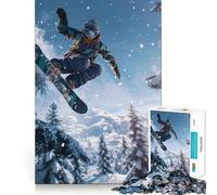 Puzzle de 1000 pièces Snowboarder en vol pour Adolescents, Jeu de logique Fine, Loisirs faciles, Bords Nets, pour Les fêtes (38x26cm)