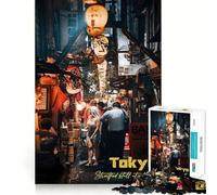 Puzzle de 1000 pièces Soirée Street Food à Tokyo pour Adolescents Un Jeu de logique et de Stimulation Anti-Stress, aux découpes précises, Un Joli Cadeau 38x52cm