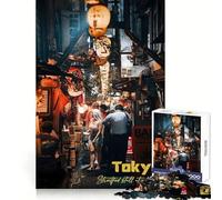 Puzzle de 1000 pièces Soirée Street Food à Tokyo pour Adolescents Un Jeu de logique et de Stimulation Anti-Stress, aux découpes précises, Un Joli Cadeau 38x52cm