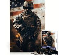 Puzzle de 1000 pièces Soldat américain pour Adultes Stimulation Cognitive Détente et Casse-tête Coffret Solide Idée Cadeau de Noël élégante (50x75cm)
