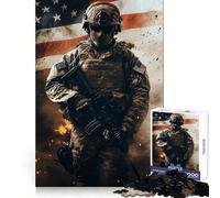 Puzzle de 1000 pièces Soldat américain pour Adultes Stimulation logique et détente Assemblage sans Couture Cadeau Festif (38x52cm)
