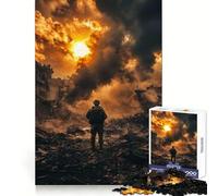 Puzzle de 1000 pièces Soldat dans Une Ville déchirée par la Guerre pour Adolescents, Jeu de logique, pièce de Collection découpée avec précision (38x26cm)