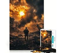 Puzzle de 1000 pièces Soldat dans Une Ville déchirée par la Guerre pour Adolescents Un Jeu d'exercice Mental apaisant, Un Cadeau précieux Assembler (38x52cm)