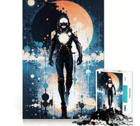 Puzzle de 1000 pièces Soldat de l'espace Bords Lisses Jeu de Concentration Amusant Idéal pour des Moments de détente Cadeau d'anniversaire (50x75cm)