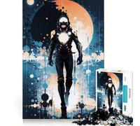 Puzzle de 1000 pièces Soldat de l'espace Illustration Ajustement Parfait Jeu Stimulant pour Le Cerveau Temps de Repos Décoration Murale de Noël (38x26cm)