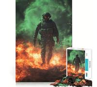 Puzzle de 1000 pièces Soldat en feu pour Adultes, Jeu de réflexion et de renforcement cérébral, Cadeau créatif et de précision pour renforcer Les Liens familiaux (38x26cm)