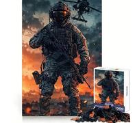 Puzzle de 1000 pièces Soldat en Zone de Combat avec hélicoptère pour Adultes renforce la mémoire, Divertissement Occasionnel, Bords Nets, Cadeau Classique (50x75cm)