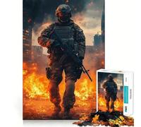 Puzzle de 1000 pièces Soldat en Zone de Guerre pour Adultes, idéal pour stimuler la mémoire et créer Une Image Amusante Assembler Ensemble (38x26cm)