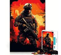 Puzzle de 1000 pièces Soldat Guerrier Combattant pour Adultes, Jeu de réflexion, Jouet Relaxant, pièce de Collection aux découpes soignées (50x75cm)