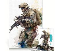 Puzzle de 1000 pièces Soldat pour Adultes, Jeu d'exercice Mental, détente, découpe de précision, Cadeau élégant (38x52cm)