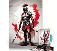 Puzzle de 1000 pièces Soldat Spartiate Guerrier pour Adultes Jeu de réflexion et de détente Découpe de précision Cadeau élégant (50x75cm)