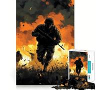 Puzzle de 1000 pièces Soldats au Combat pour Adolescents, Jeu Intelligent, Jeu d'intérieur, découpe précise, Cadeau Exquis (38x52cm)