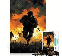 Puzzle de 1000 pièces Soldats au Combat pour Adultes Jeu Intelligent, Calme et Relaxant Motif Assembler (38x26cm)