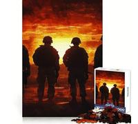 Puzzle de 1000 pièces Soldats au Coucher du Soleil pour Adultes, Jeu de réflexion, Passe-Temps la Maison, Bords Nets, Joli Cadeau (38x26cm)