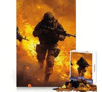 Puzzle de 1000 pièces Soldats en feu pour Adolescents stimule la mémoire, détente et Douceur, découpe Premium, Cadeau d'anniversaire (38x52cm)