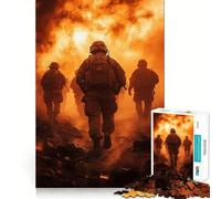 Puzzle de 1000 pièces Soldats en feu pour Adultes renforce la mémoire, Divertissement décontracté, Bords Nets, Cadeau Classique (50x75cm)