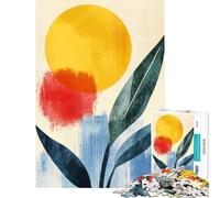 Puzzle de 1000 pièces Soleil Abstrait Floraison Tropicale Minimaliste Jeu addictif pour cultiver la Patience Jeu éducatif Anti-Stress Cadeau d'anniversaire (Dimensions 50x75cm)