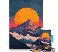 Puzzle de 1000 pièces Sommet de Montagne au Coucher du Soleil pour Adultes, Jeu d'exercice Mental, Design Relaxant, Cadeau saisonnier 50x75cm