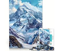 Puzzle de 1000 pièces Sommet enneigé d'une Montagne pour Adultes, Jeu d'entraînement cérébral, Image Douce et relaxante Assembler, Joli Cadeau (38x26cm)