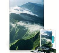 Puzzle de 1000 pièces Sommets montagneux dans Les Nuages pour Adultes et Adolescents Un Jeu cérébral Relaxant et Amusant, Un Cadeau mémorable aux Bords Nets (38x52cm)