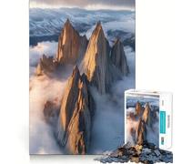 Puzzle de 1000 pièces Sommets montagneux dans Les Nuages pour Adultes, Jeu d'exercice Mental, détente, Design raffiné, Cadeau Exquis (38x26cm)