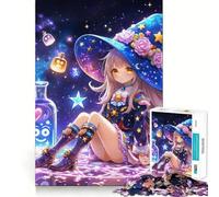 Puzzle de 1000 pièces Sorcière et Potions pour Adolescents Jeu de mémoire Amusant et Facile à Transporter Composants Robustes et découpés avec précision Format Voyage (38x52cm)