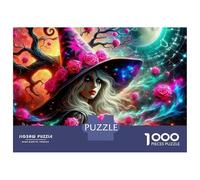 Puzzle de 1000 pièces « Sorcière », Motif Floral enchanté, sans poussière,en Carton Robuste, Les de Puzzles confirmés,d'anniversaire, Passe-Temps Amusant à Faire à la Maison, 38 x 26 cm / 1000 pièces