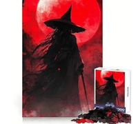 Puzzle de 1000 pièces Sorcière sous la Lune Rouge pour Adultes Un pour Une mémoire aiguisée et Une évasion sereine (38x26cm)