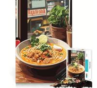 Puzzle de 1000 pièces Soupe de Nouilles au Citron Vert pour Adultes Jeu Intelligent et Amusant à Assembler Ensemble Cadeau de Saison (38x26cm)