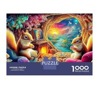Puzzle de 1000 pièces « Souris Arc-en-Ciel »,représentant de Petits rongeurs aux Couleurs Vives. Support en Carton Mat de qualité supérieure, idéal pour encadrer ou comme Cadeau de Noël : 52 x 38 cm.