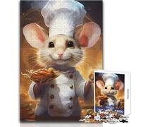Puzzle de 1000 pièces - Souris Cuisinier en Uniforme de Chef - Un Passe-Temps paisible et satisfaisant - Assemblage Parfait - Découpe de précision - Dimensions:38x52cm