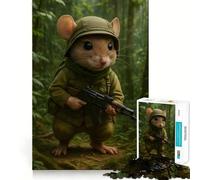 Puzzle de 1000 pièces Souris Soldat dans la Jungle pour Adultes Un Cadeau de qualité supérieure pour développer sa mémoire et se détendre (50x75cm)