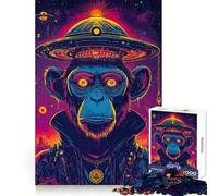 Puzzle de 1000 pièces Space Ape avec OVNI pour Adultes, Jeu de réflexion, Passe-Temps la Maison, Bords Nets, Joli Cadeau (50x75cm)