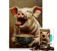 Puzzle de 1000 pièces Spaghetti Ramen au Cochon pour Adultes améliore la mémoire, soulage l’anxiété, décoration Murale aux Bords Nets (50x75cm)