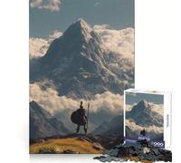 Puzzle de 1000 pièces Spartan Warrior Mountain Vista pour Adultes, Jeu de logique Solide, Jeu de Groupe, Bords Nets, 38x52cm