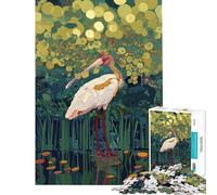 Puzzle de 1000 pièces Spatule rosée dans Un Marais Luxuriant Jeu Difficile et Stimulant Décoration intérieure Jeu Manuel pour Les 14 Ans et Plus 38x52cm