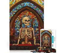 Puzzle de 1000 pièces Squelette dans Une église pour Adolescents, Jeu de réflexion Intelligent, Divertissement paisible, Cadeau de Noël idéal 38x52cm