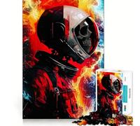 Puzzle de 1000 pièces Squelette d'astronaute Découpe précise Jeu Stimulant pour Le Cerveau Loisirs Amusants Décoration de Noël Cadeau (38x26cm)