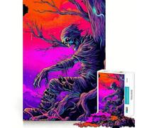 Puzzle de 1000 pièces Squelette néon dans Un Arbre pour Adultes Jeu d'exercice Mental Silencieux et Amusant, Cadeau Original (38x52cm)